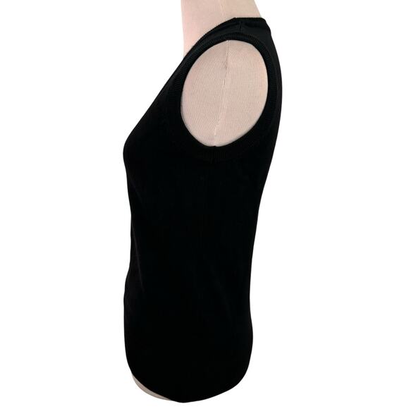 Cielo Black Viscose Scoop Neck Sleeveless Sweater Top Size Medium - Picture 3 of 7